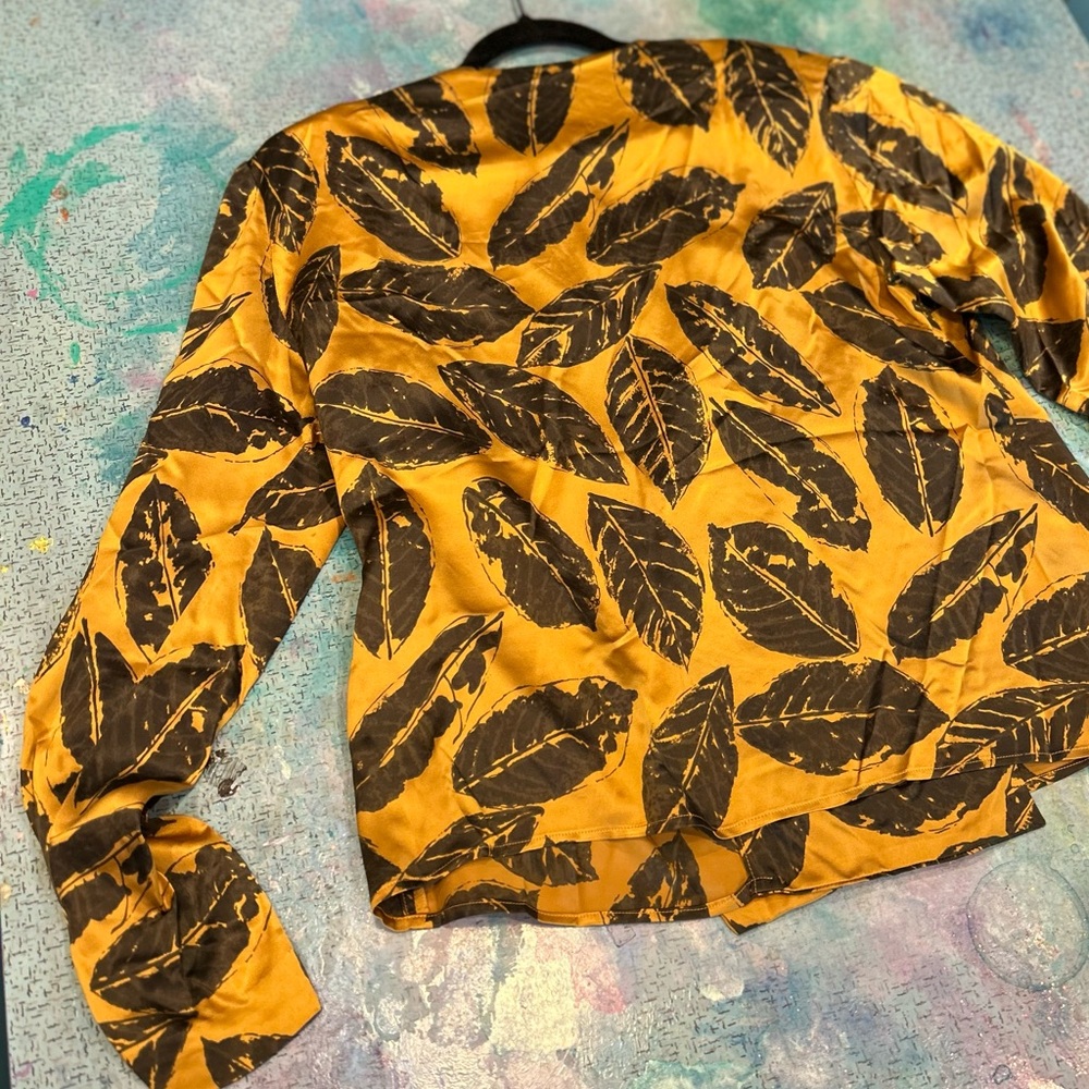 Golden Vintage Fall Blouse